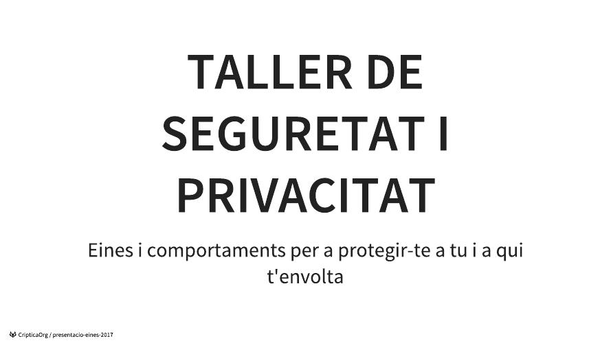 Taller de seguretat i privacitat
